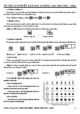 Ôn tập lí thuyết hoá học 10 nâng cao học kì I (2015  2016)